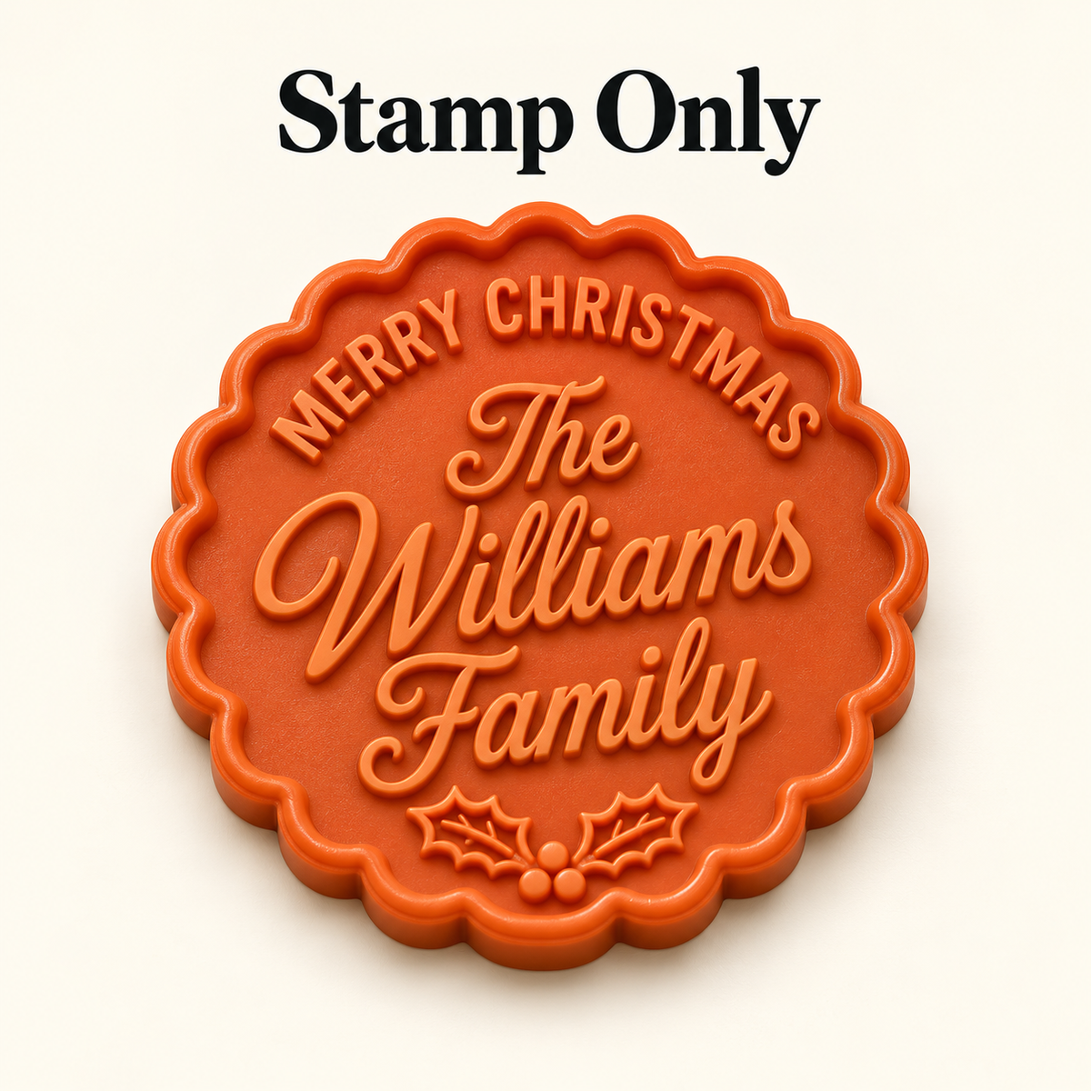 Personalized Family Name Christmas Cookie Cutter & Stamp