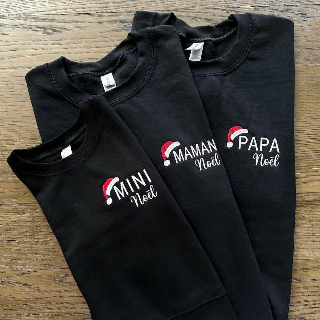 Matching Mini, Mama and Papa sweatshirts